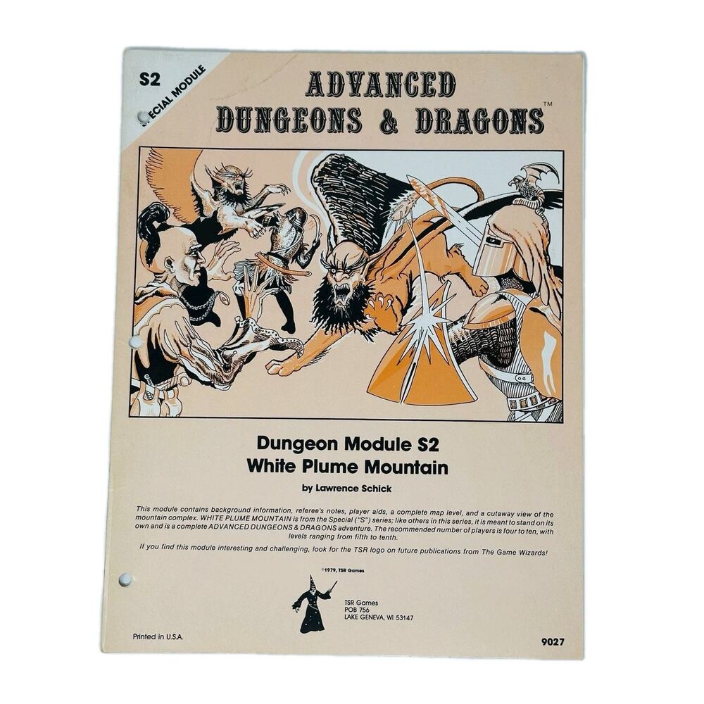Advanced Dungeons & Dragons White Plume Mountains AD&D First Printing G1 S2 9027